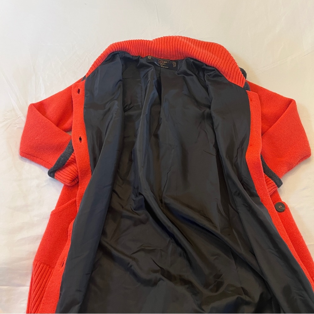 Free People New Romantics Molly Long Red Orange Knit Coat - Picture 6 of 8
